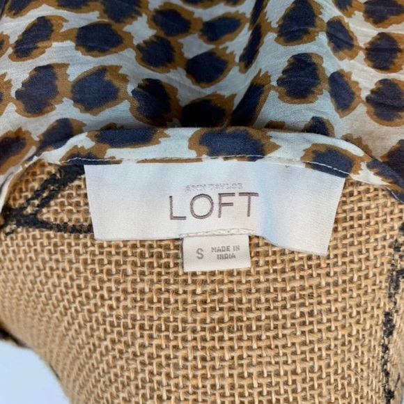 Loft Leopard Print Silk Blend Blouse Size Small - Picture 5 of 6